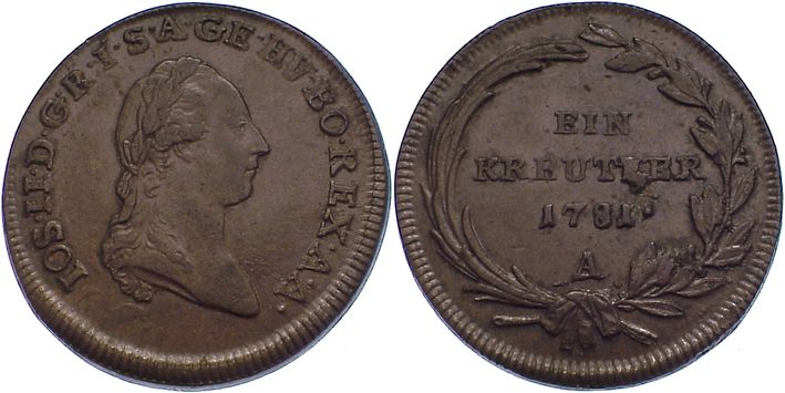 Oesterreich: Wien, 2 Kreuzer 1781